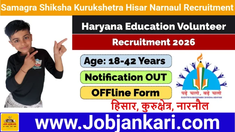 Samagra Shiksha Kurukshetra Hisar Narnaul Recruitment