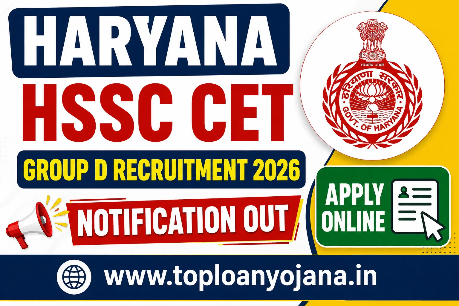 Haryana HSSC CET Group D Recruitment 2026