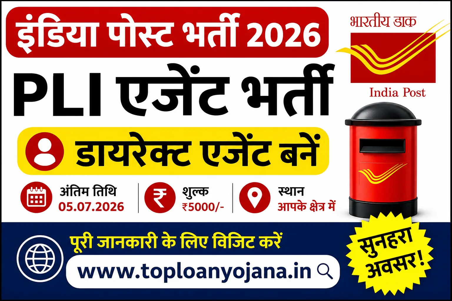 India Post PLI Agent Recruitment 2026
